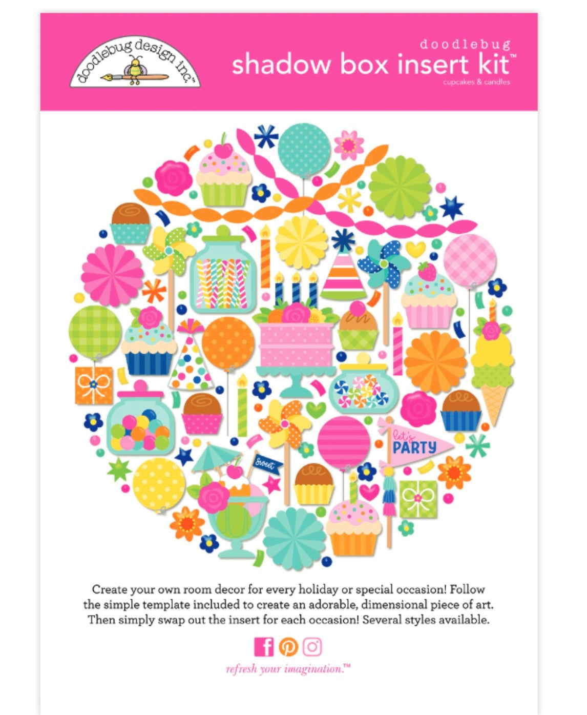 Cupcakes and Candles Shadow Box Kit