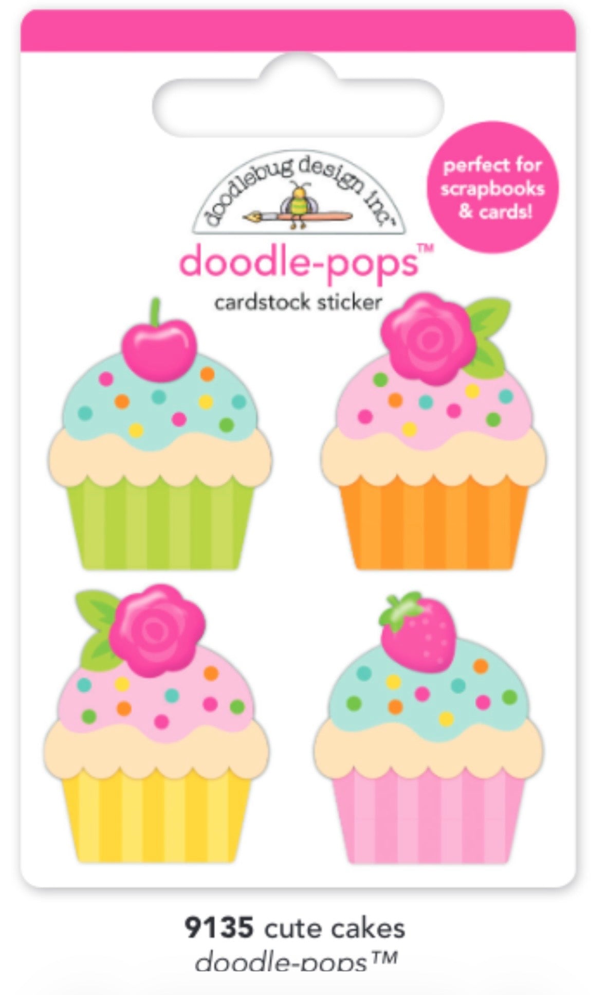 Cute Cakes Doodle Pop Cupcakes and Candles