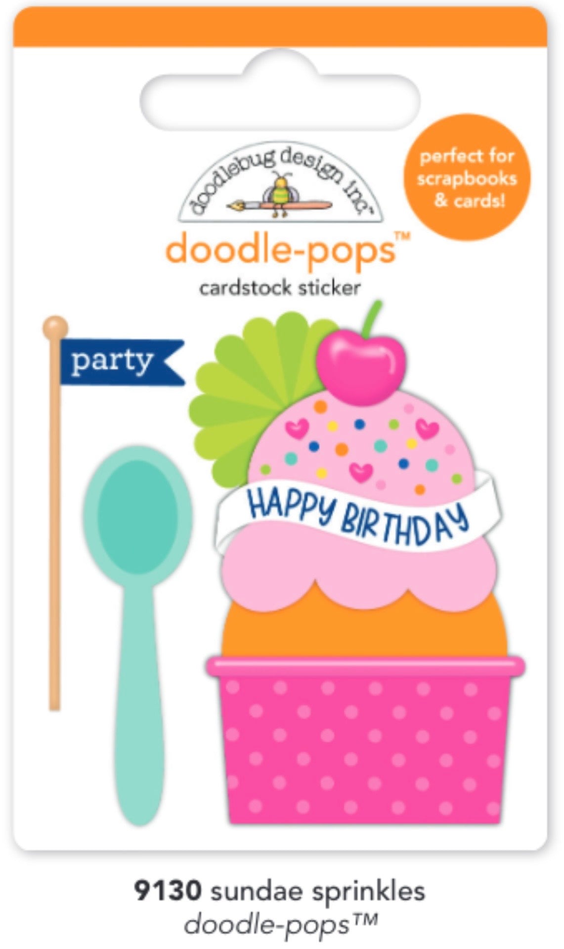 Sundae Sprinkles Doodle Pop Cupcakes and Candles