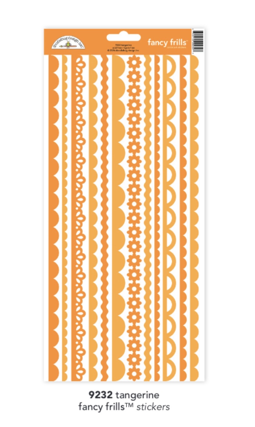 Tangerine Fancy Frills Stickers