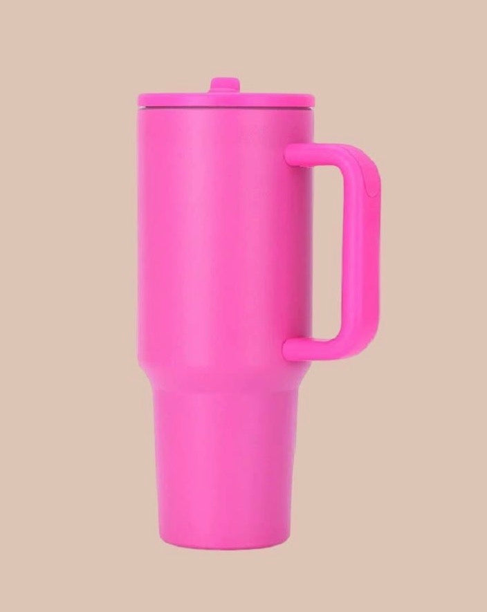Pink 40 ounce stainless steel spill proof tumbler