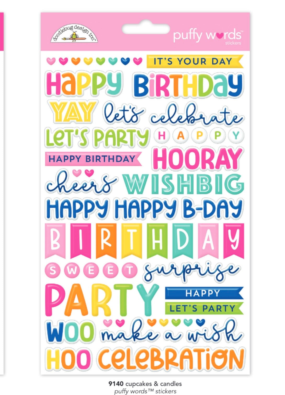Puffy Words Cupcakes and Candles