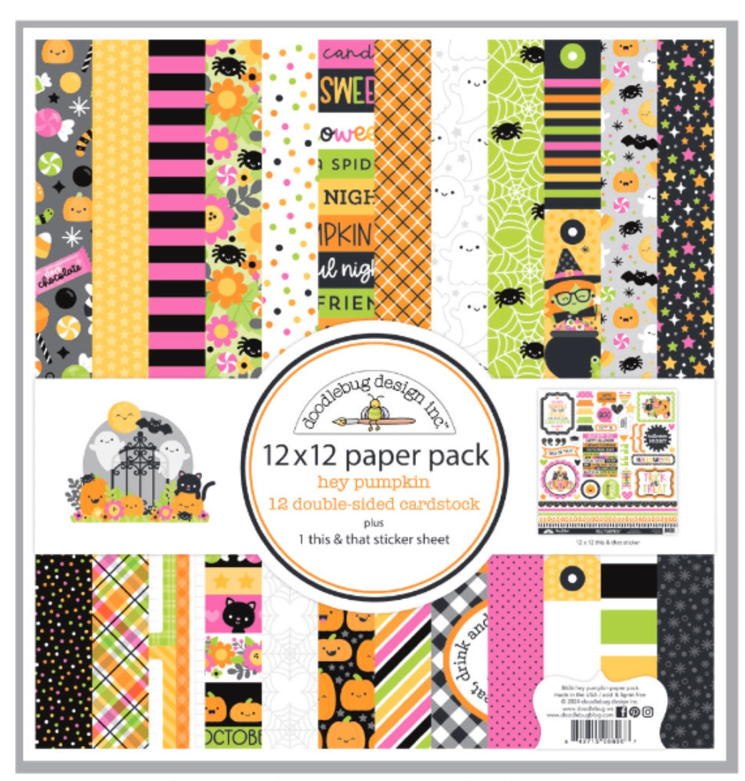 Hey Pumpkin Pattern Paper Collection Kit with Sticker