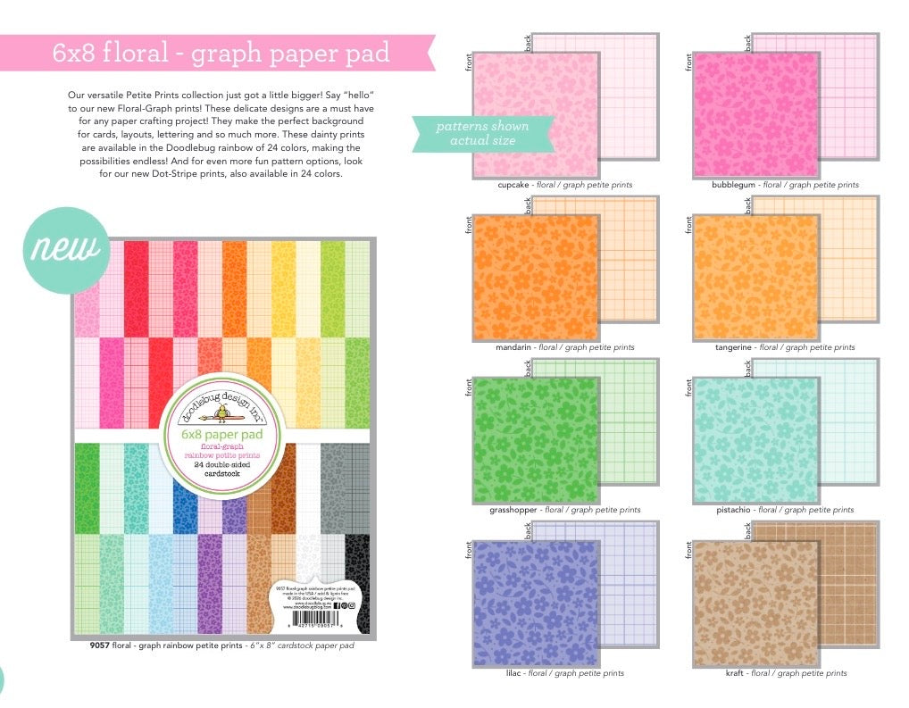 Floral Graph 6x8 Doodlebug Paper Pad