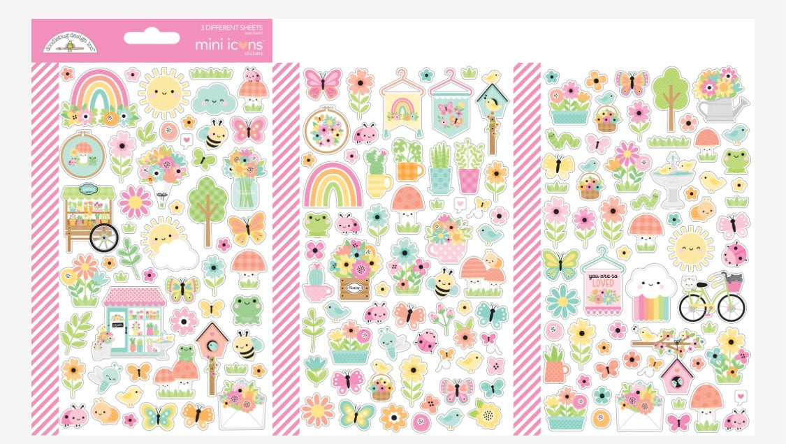 Butterfly Kisses Mini Icon Stickers Doodlebug