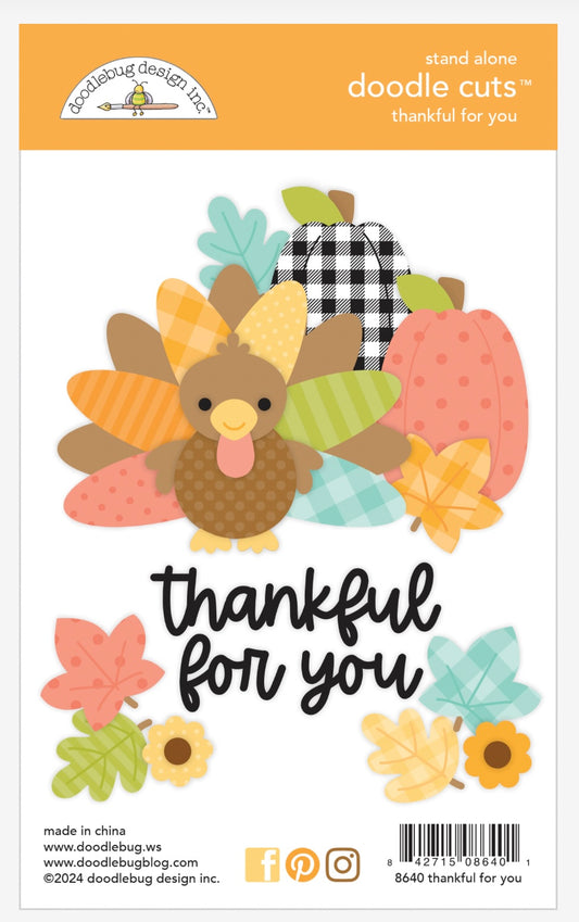 Doodle Cut Die Thankful for You