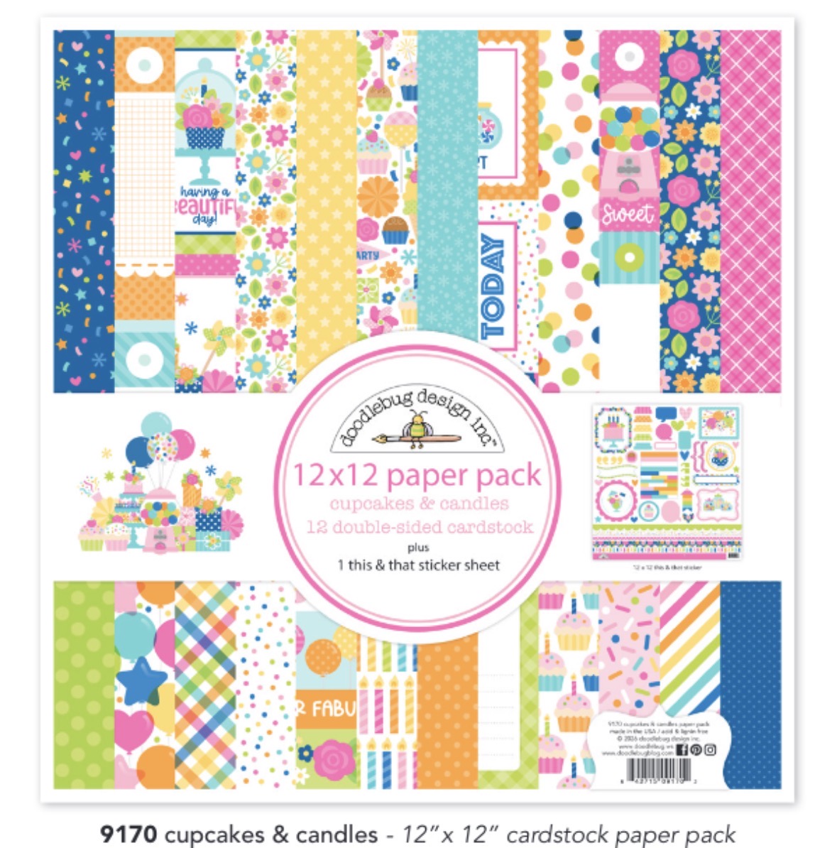 Cupcakes and Candles 12x12 Cardstock and This and That Sticker