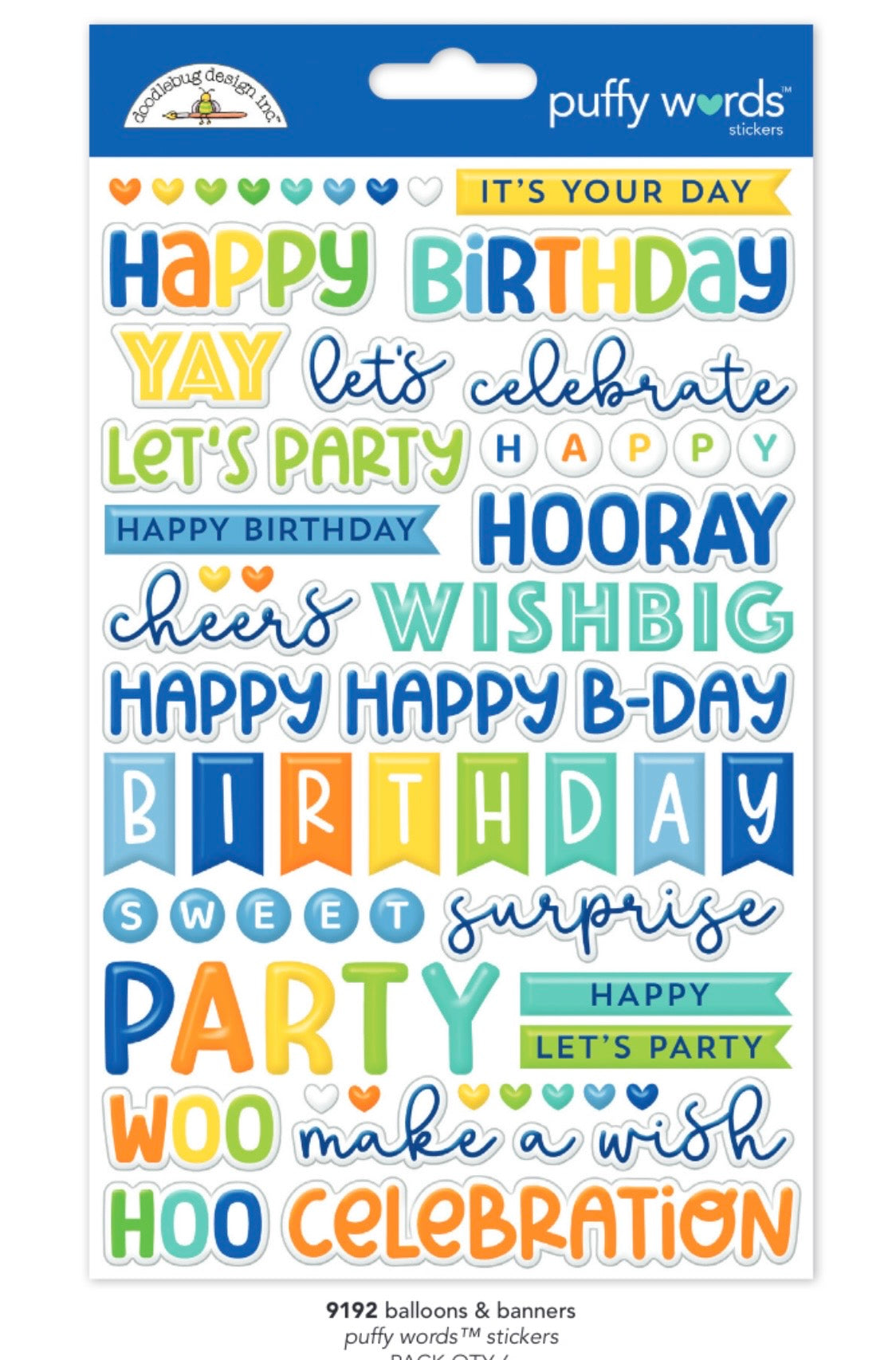 Balloons and Banners Puffy Words