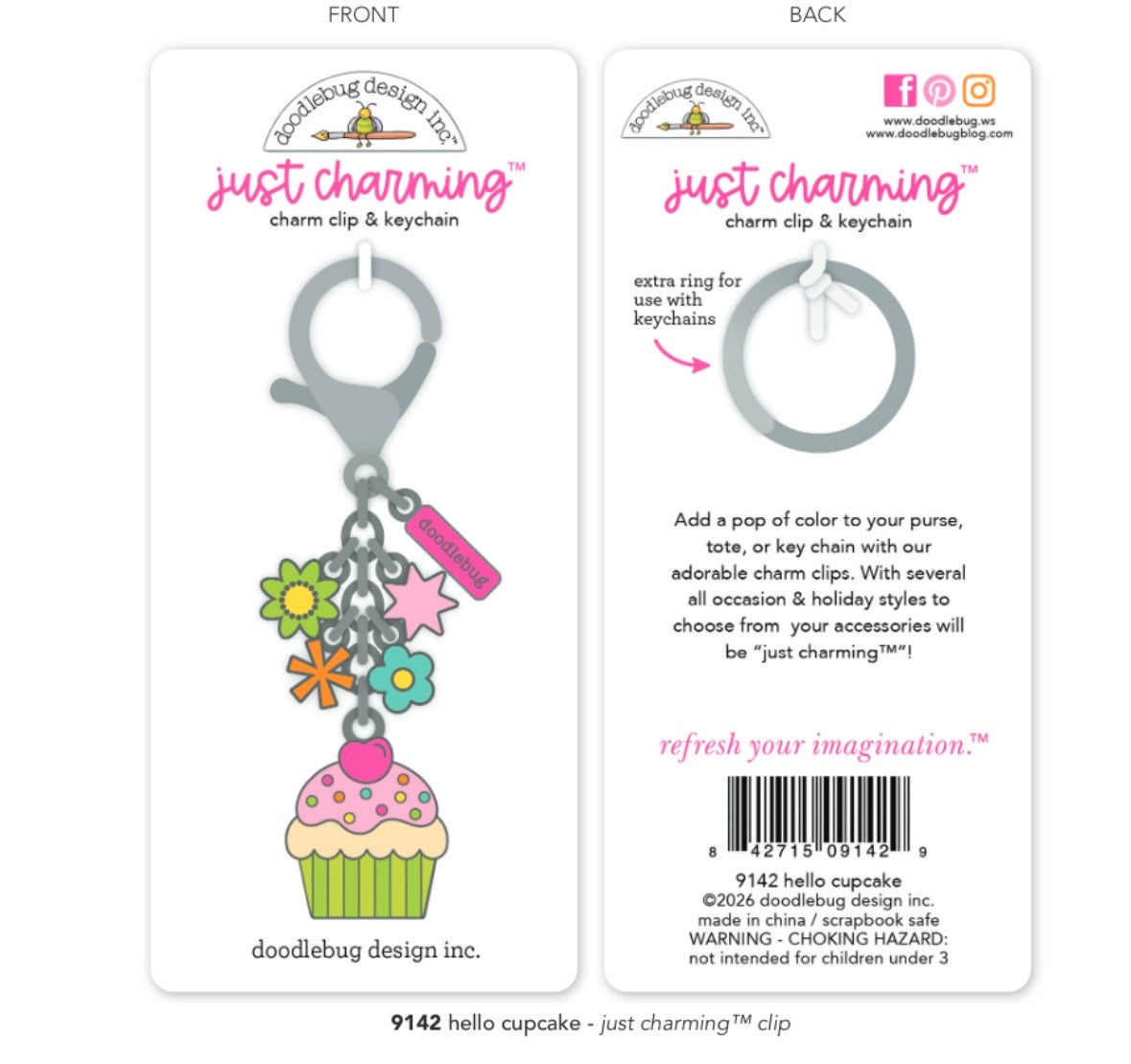 cupcakes and Candles Bag Charm