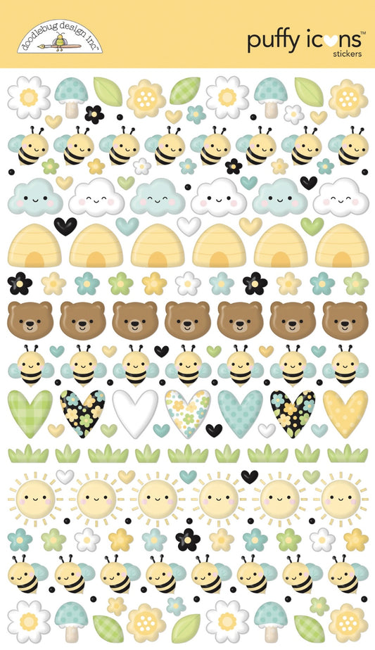 Bee Happy Doodlebug Puffy Sticker
