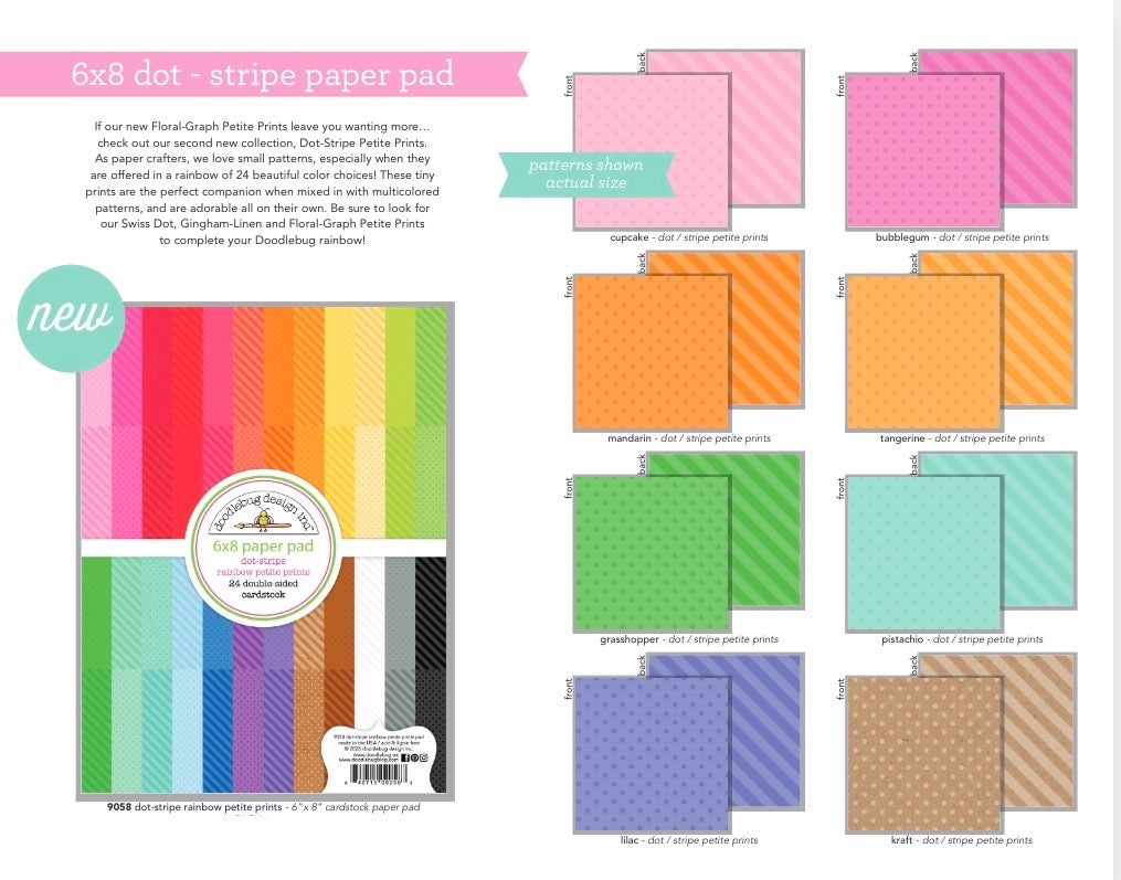 Dot Stripe 6x8 Doodlebug Paper Pad