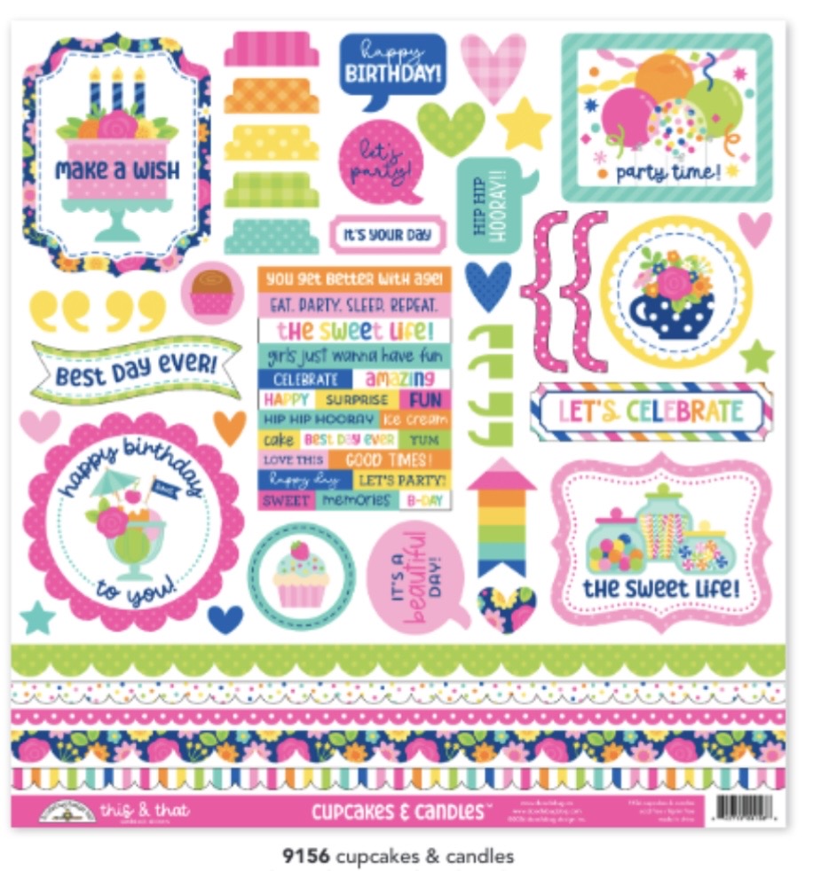 This and That Cupcake and Candles Sticker