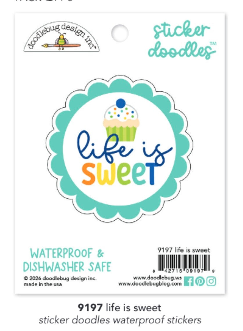 Life is Sweet water bottle sticker