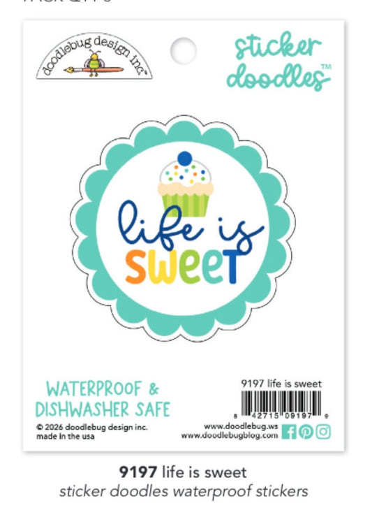 Life is Sweet water bottle sticker