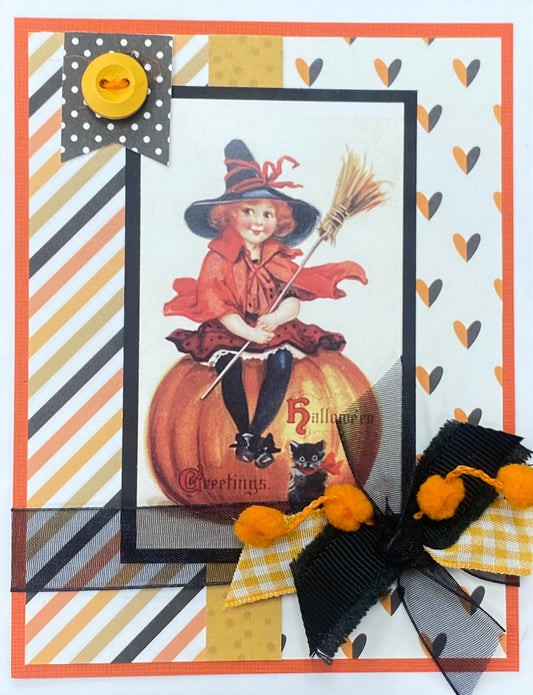 Pumpkin Witch Card Kit