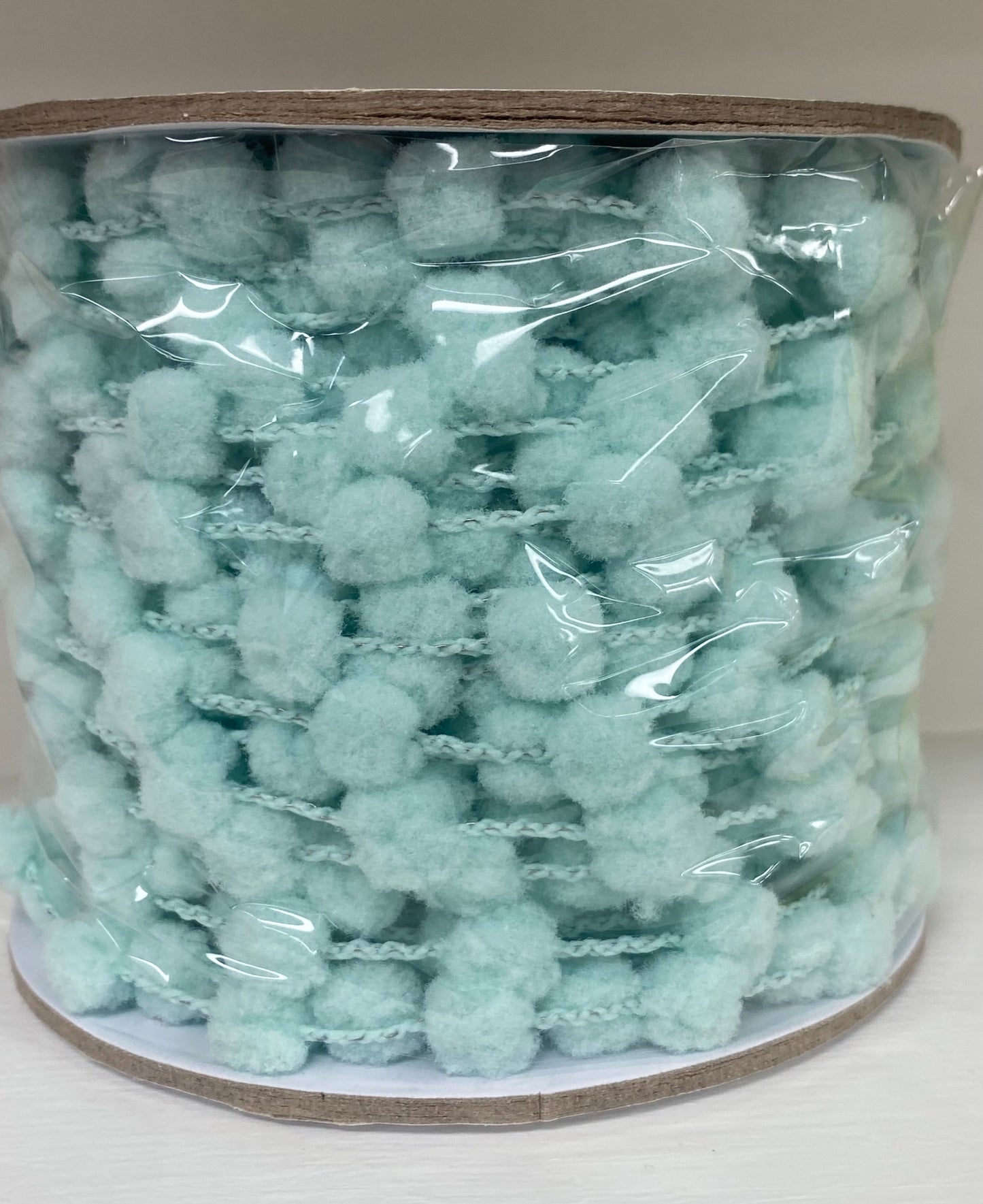 Pom Pom Wired Ribbon Teal 25 Yards