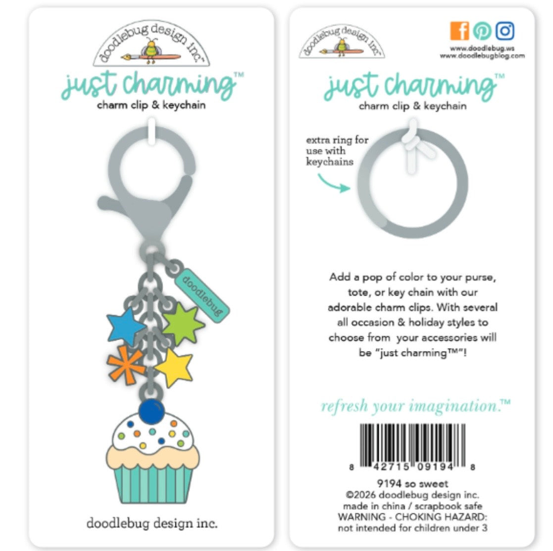 Balloons and Banners Bag Charm