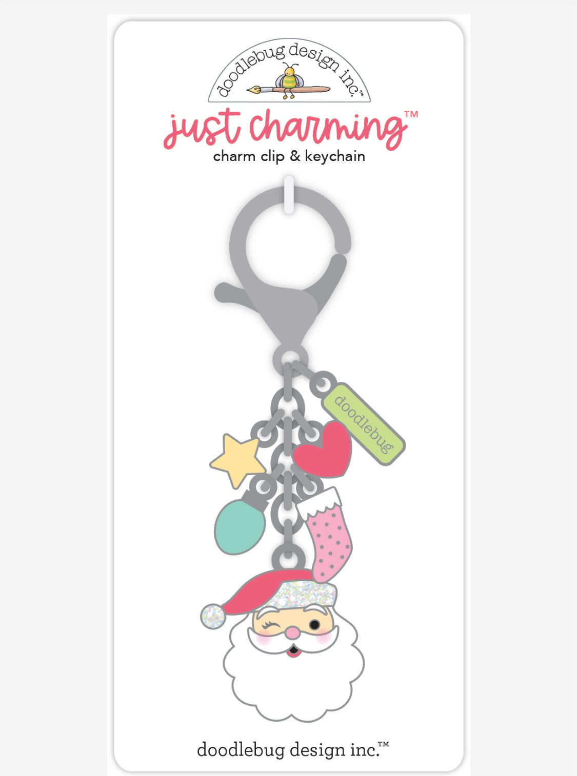 Tinsel Time Charm Clip/Keychain  Doodlebug