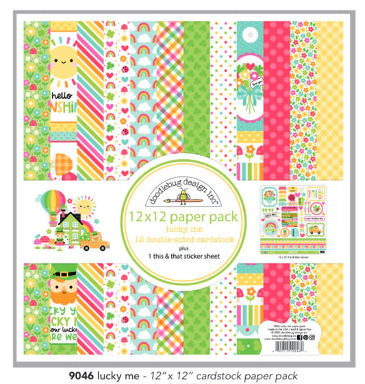 Lucky Me 12x12 Double sided cardstock plus the this and that sticker