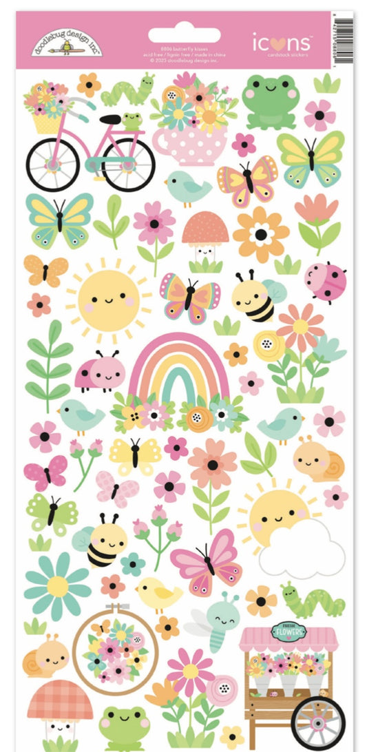 Butterfly Kisses Icon Sticker Doodlebug