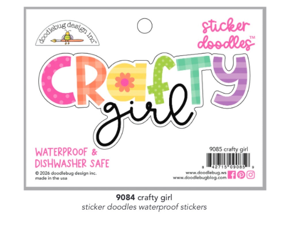 Color Me Crafty Girl  Water Bottle Sticker