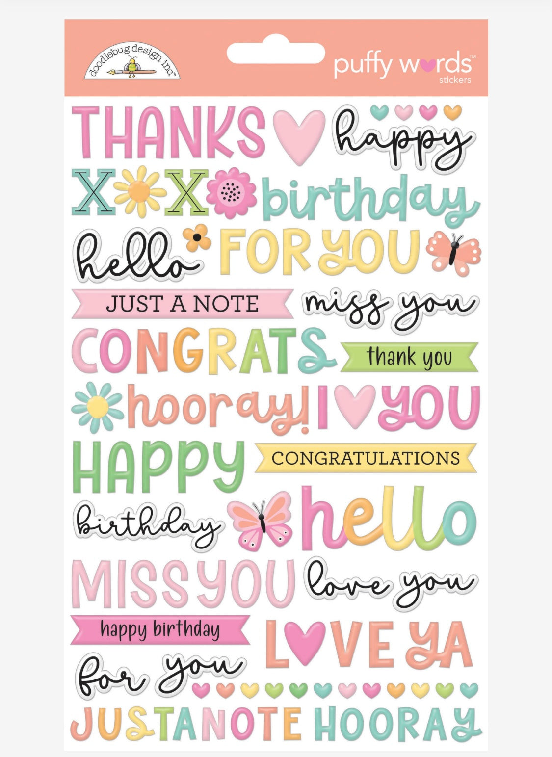 Butterfly Kisses Puffy Stickers