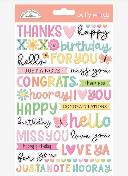 Butterfly Kisses Puffy Stickers