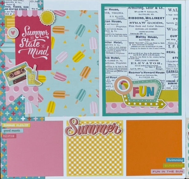 Retro Summer 12x12 Page Kit