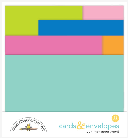 Summer Fun Colorful Summer Cards and Envelopes