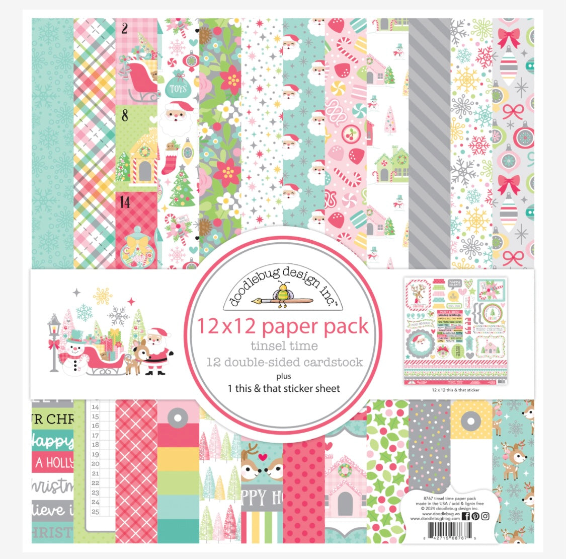 12x12 Tinsel Time Paper Pack with This and That Sticker