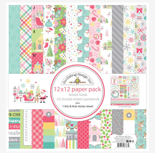 12x12 Tinsel Time Paper Pack with This and That Sticker