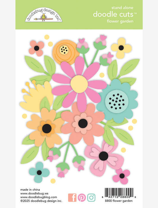 Butterfly Kisses Flower Garden Doodle Cut Die