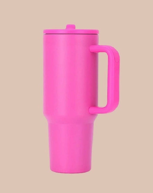 Pink 40 ounce stainless steel spill proof tumbler