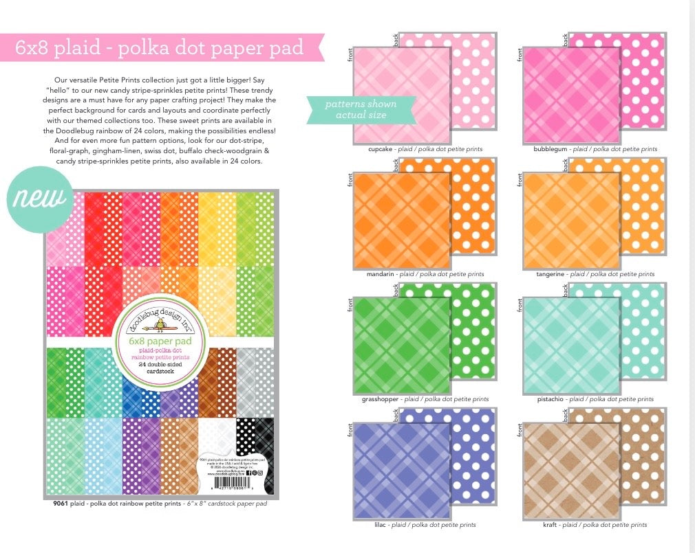 Plaid Polkadot Doodlebug 6x8 Paper Pad