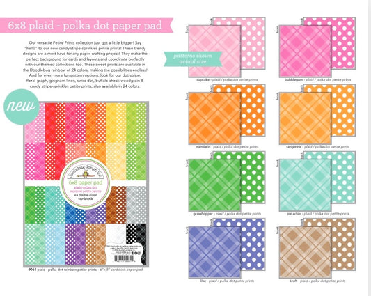 Plaid Polkadot Doodlebug 6x8 Paper Pad