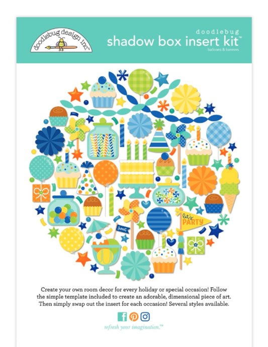 Balloons and Banners Shadow Box Kit