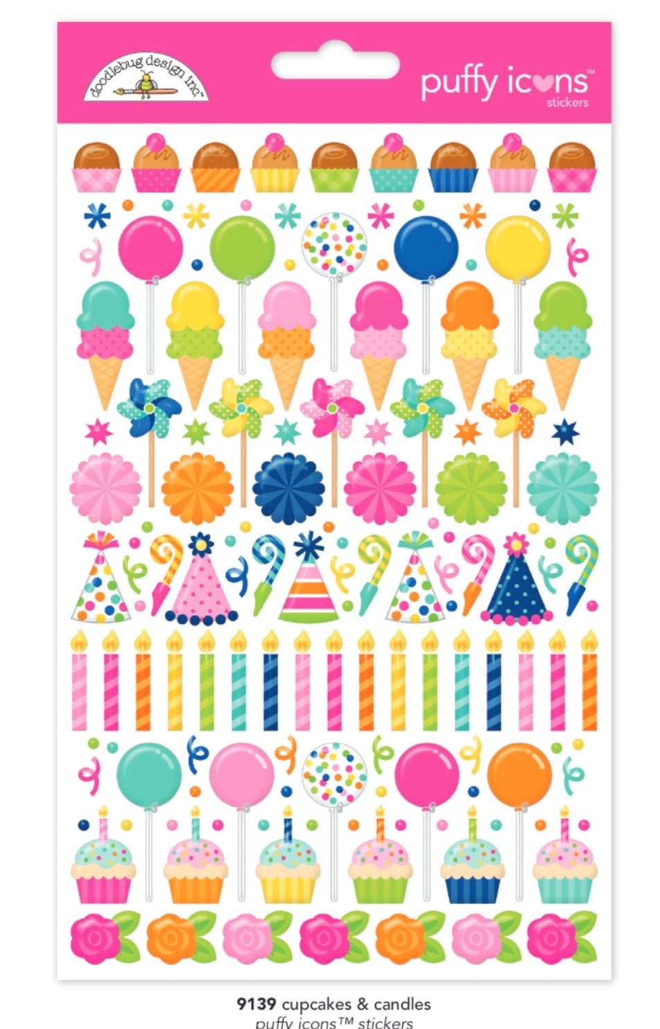 Puffy Icons Cupcakes and Candles
